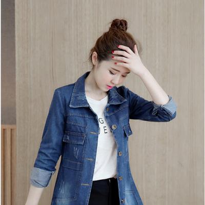 ÁO KHOÁC JEAN FORM DÀI WASH CÀO - NK357